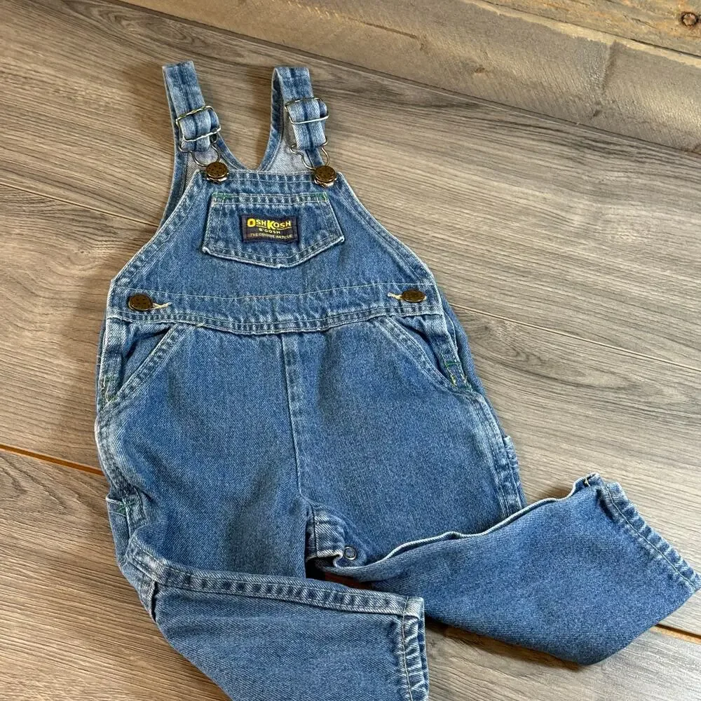 Vtg OshKosh B'Gosh Vestbak Denim Overalls Size 18M Classic Everyday USA